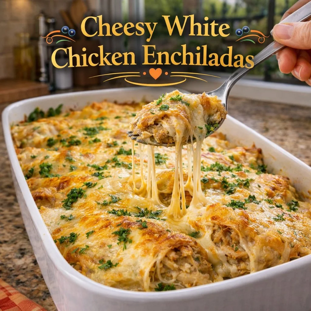 Cheesy White Chicken Enchiladas