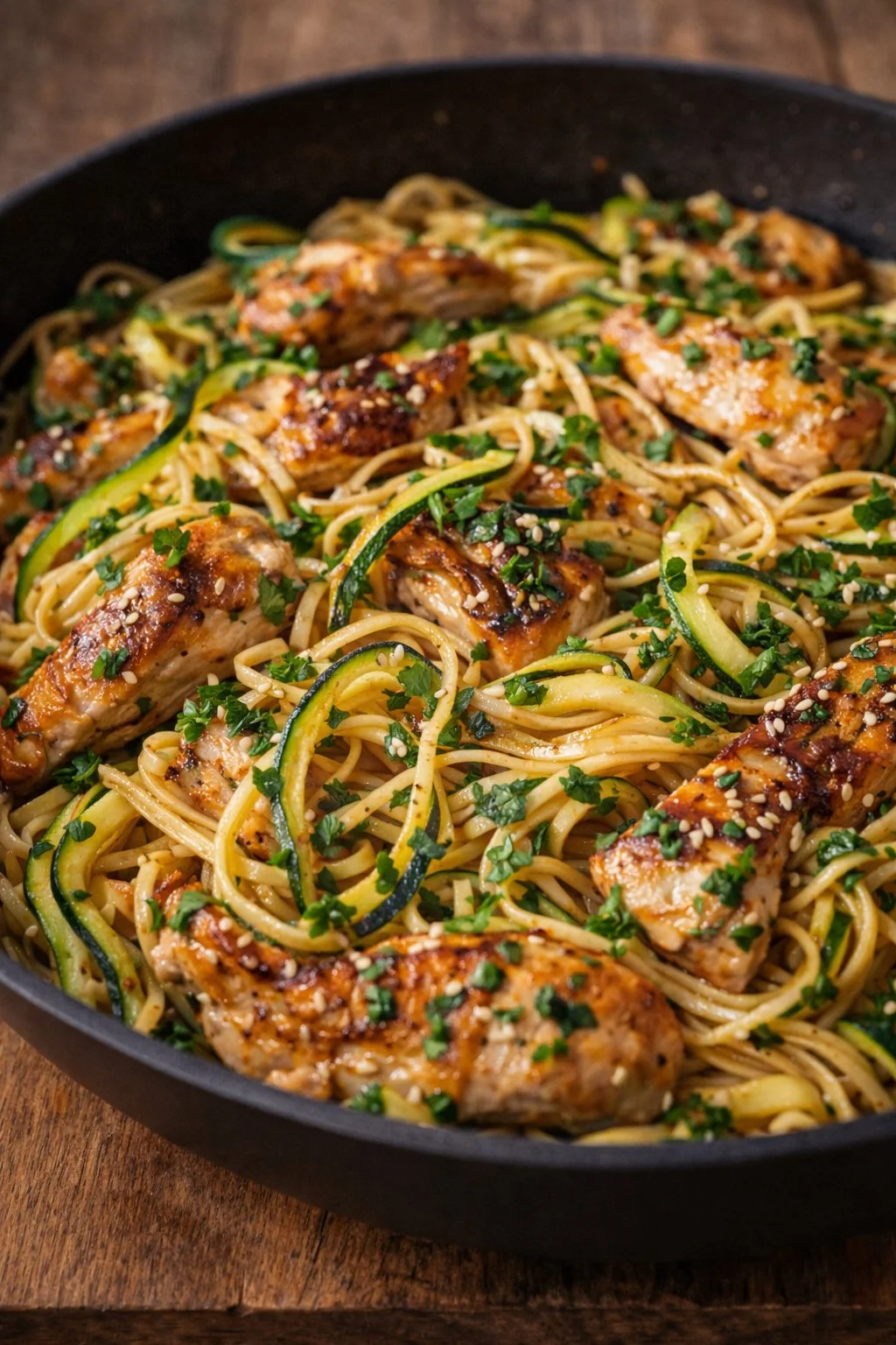 Chicken with Zucchini and Rice Noodles in Soy Sauce 7 Chicken with Zucchini and Rice Noodles in Soy Sauce