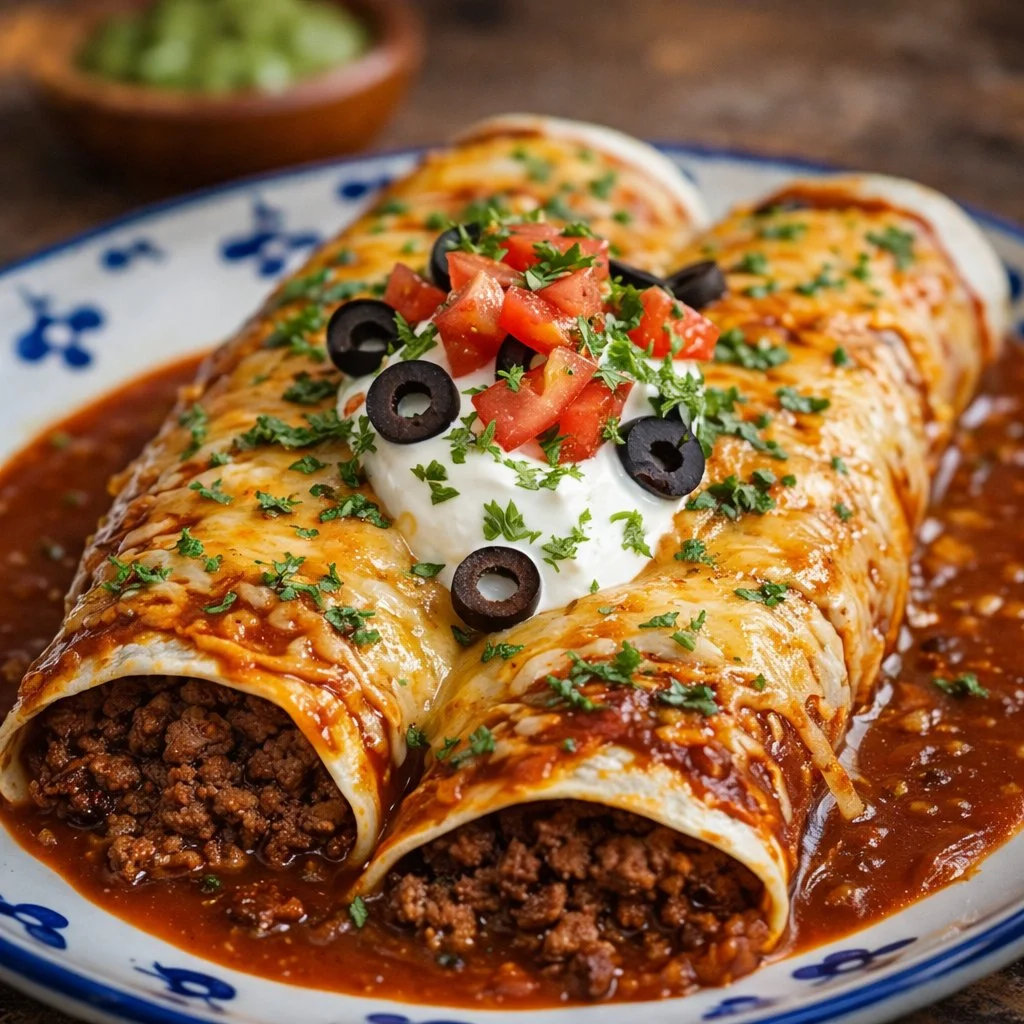 Classic Beef Enchiladas with Red Sauce