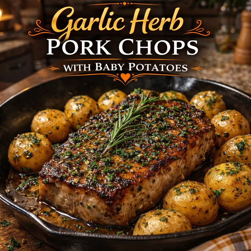 Garlic Herb Pork Chops with Baby Potatoes