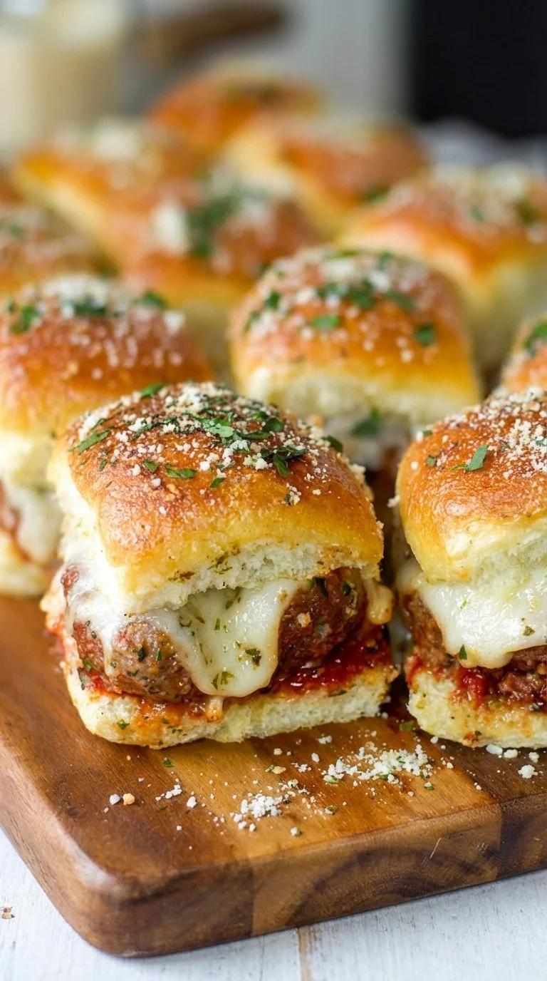 Garlic Parmesan Meatball Sliders 7 Garlic Parmesan Meatball Sliders
