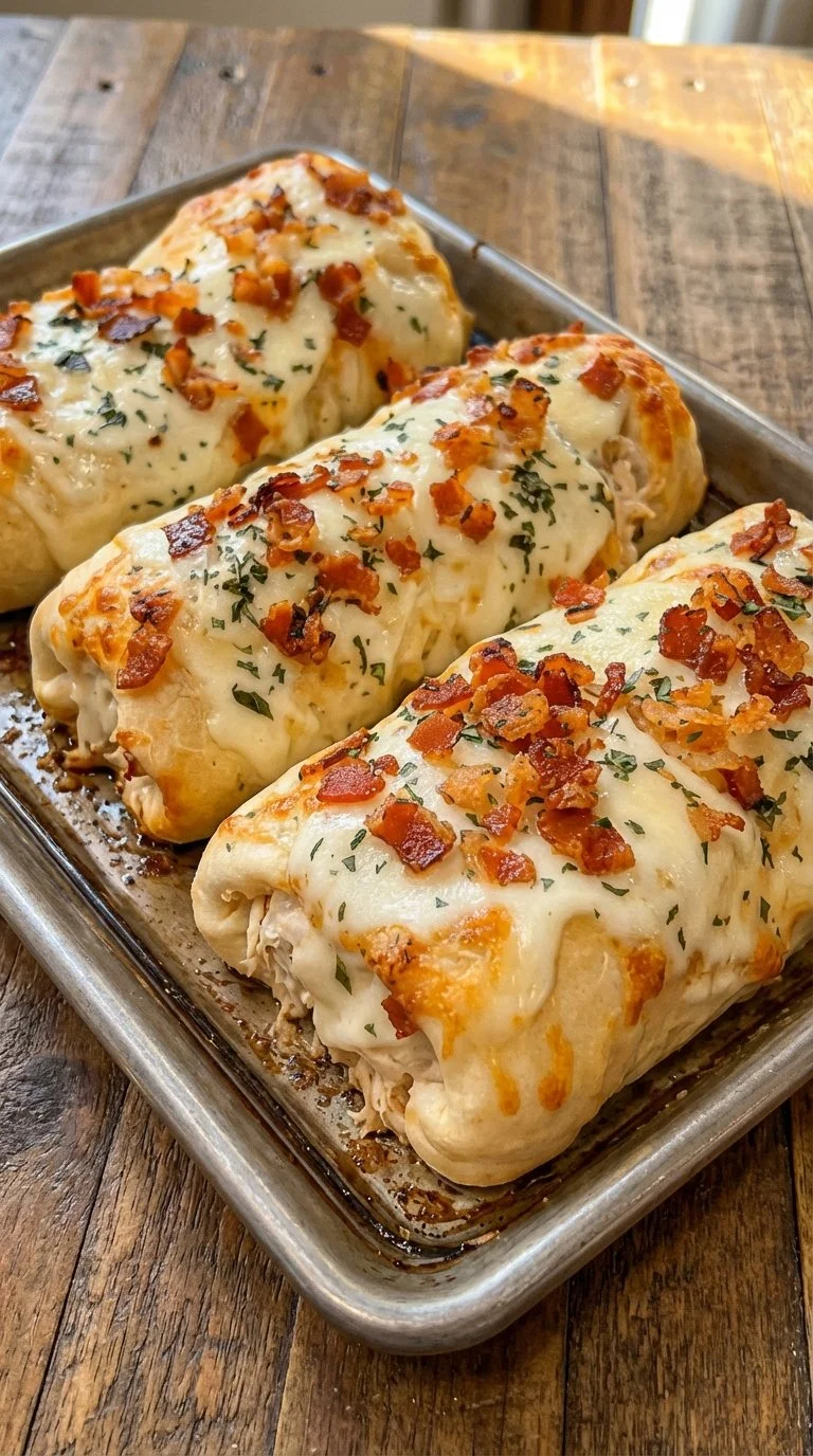 Loaded Bacon Chicken Alfredo Stuffed Breadstick Bombs 8 OMG! My whole family couldn’t get enough of this. Next time, I’m definitely making double!
