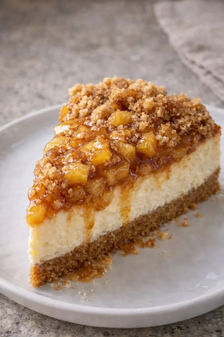 Delicious Apple Crumble Cheesecake with 7 layers of joy