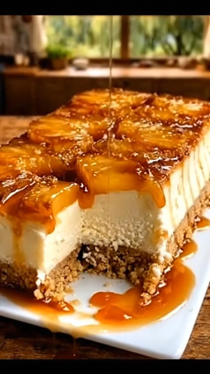 Caramelized Pineapple Cheesecake Bars