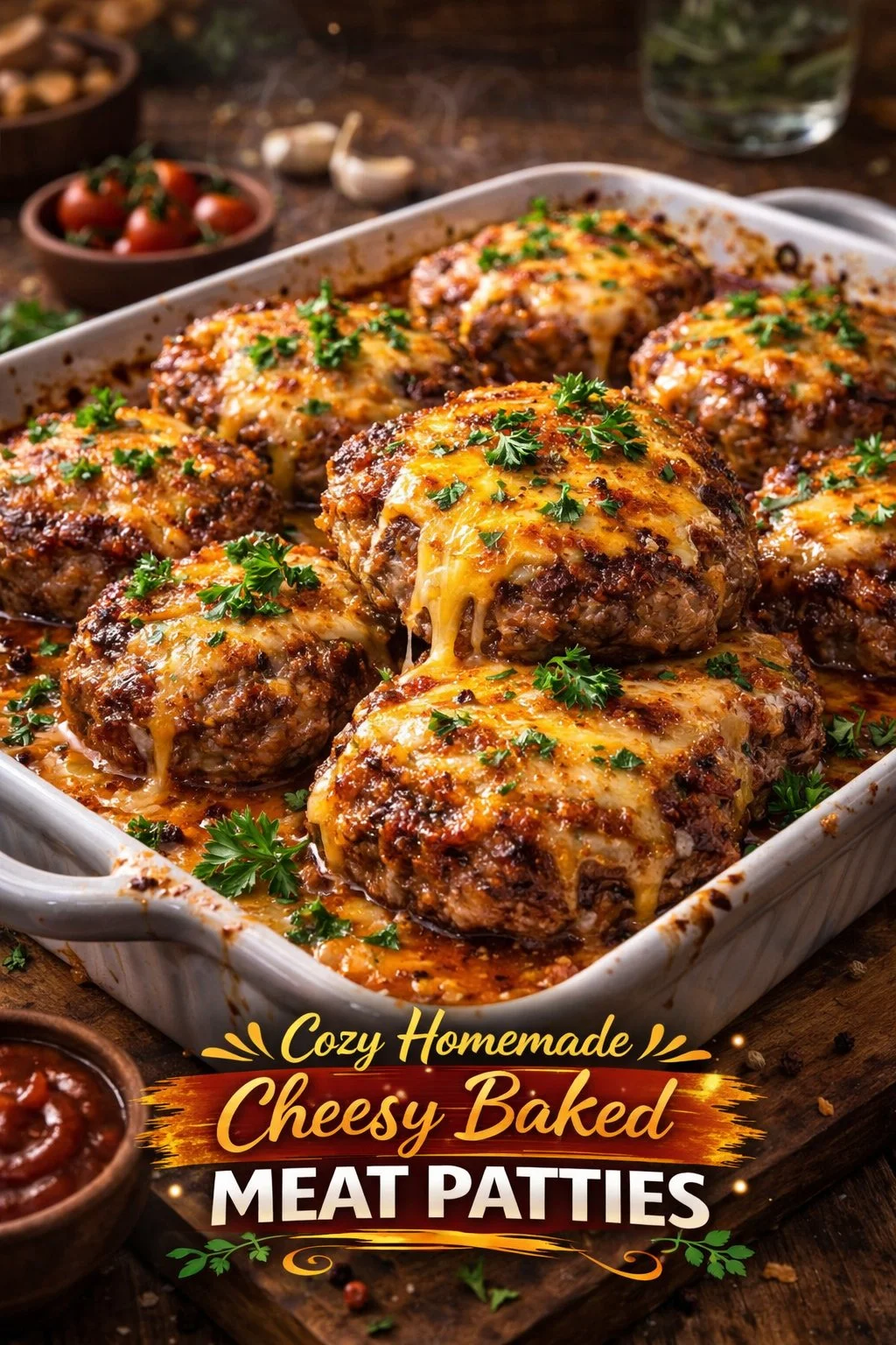 Cheesy Baked Meat Patties