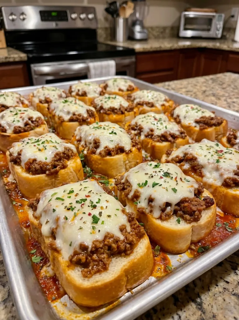 Delicious Cheesy Garlic Bread Sloppy Joes served on a plate