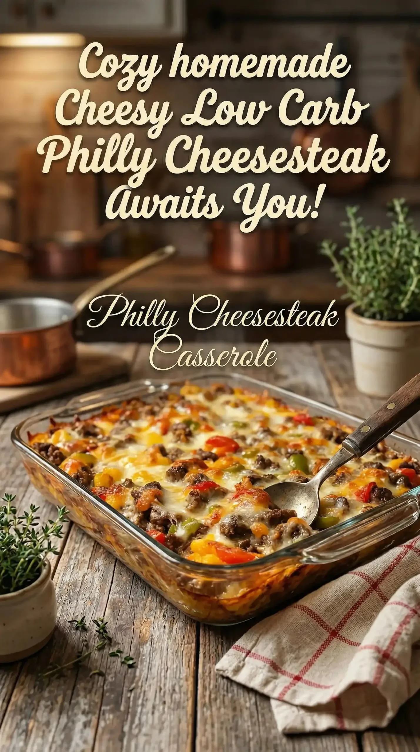 Cheesy Low Carb Philly Cheesesteak Casserole Awaits You!