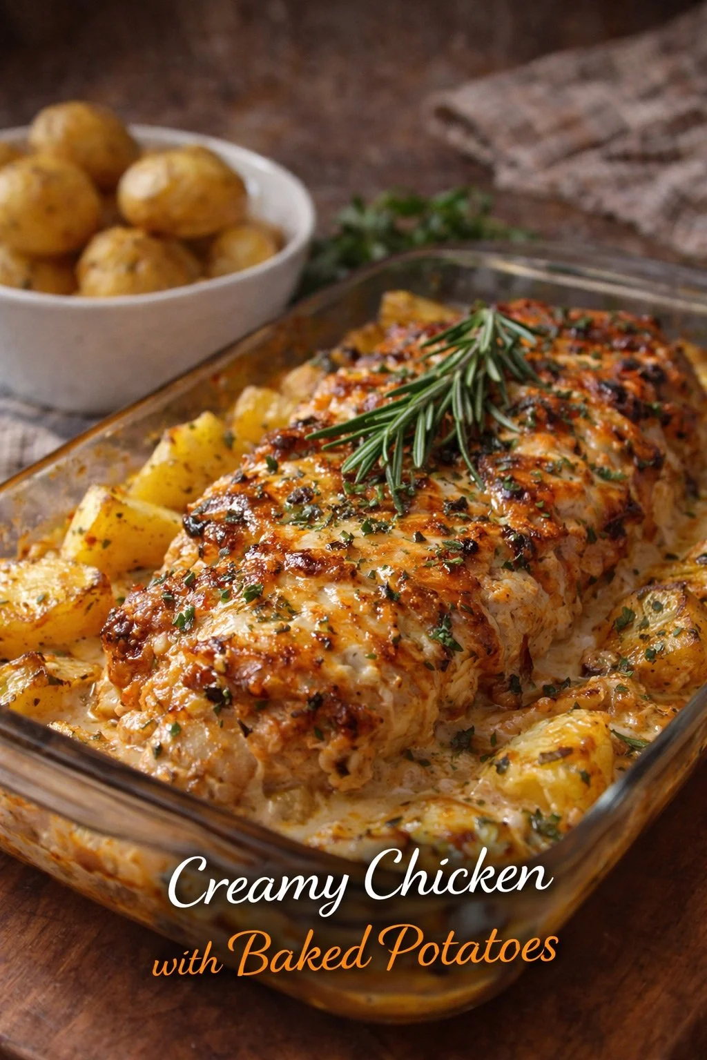Creamy Chicken with Baked Potatoes 8 Creamy Chicken with Baked Potatoes
