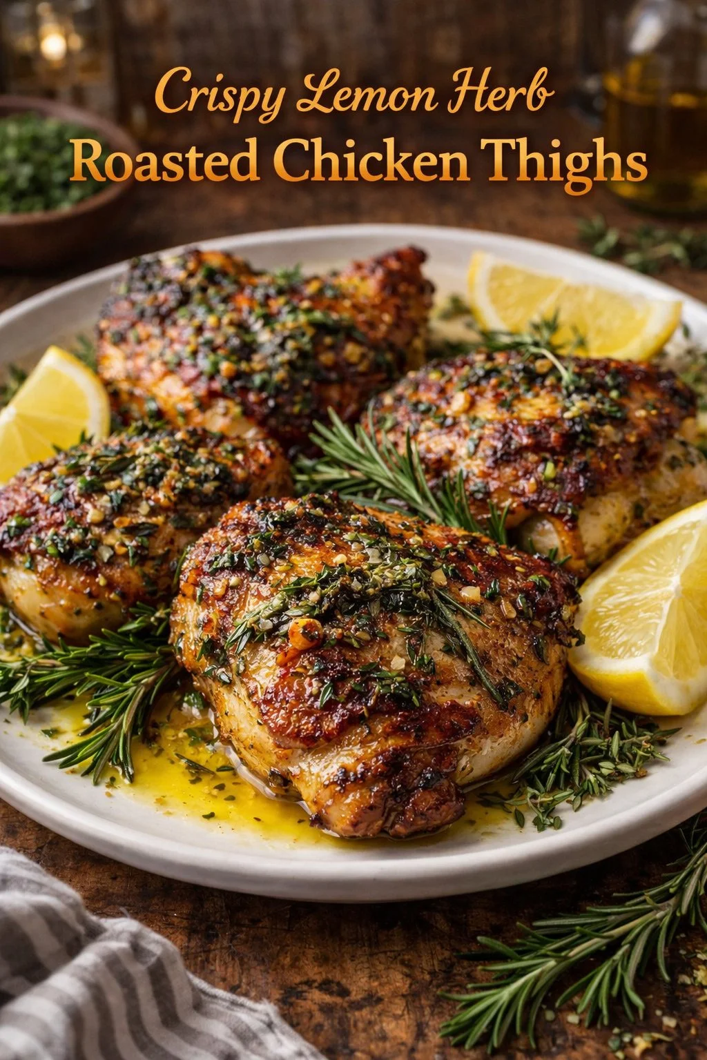 Crispy Lemon Herb Roasted Chicken Thighs 8 Crispy Lemon Herb Roasted Chicken Thighs