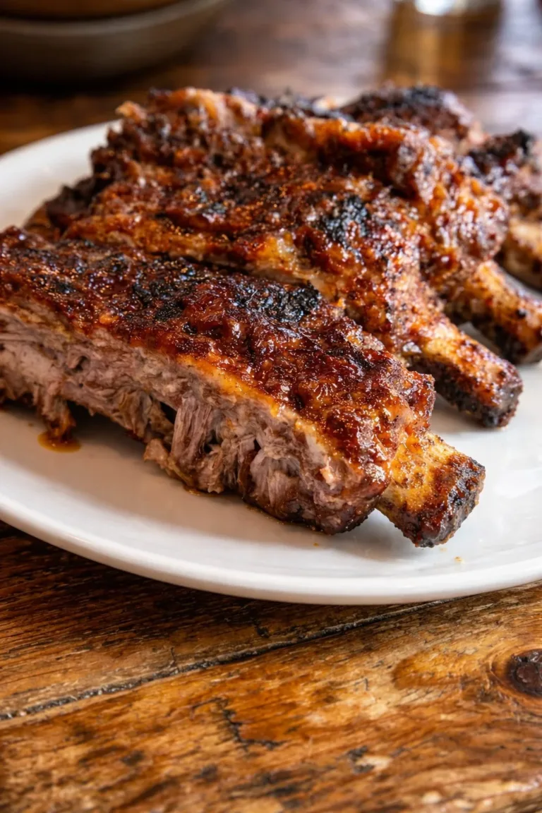 Crockpot barbecue ribs served with sides