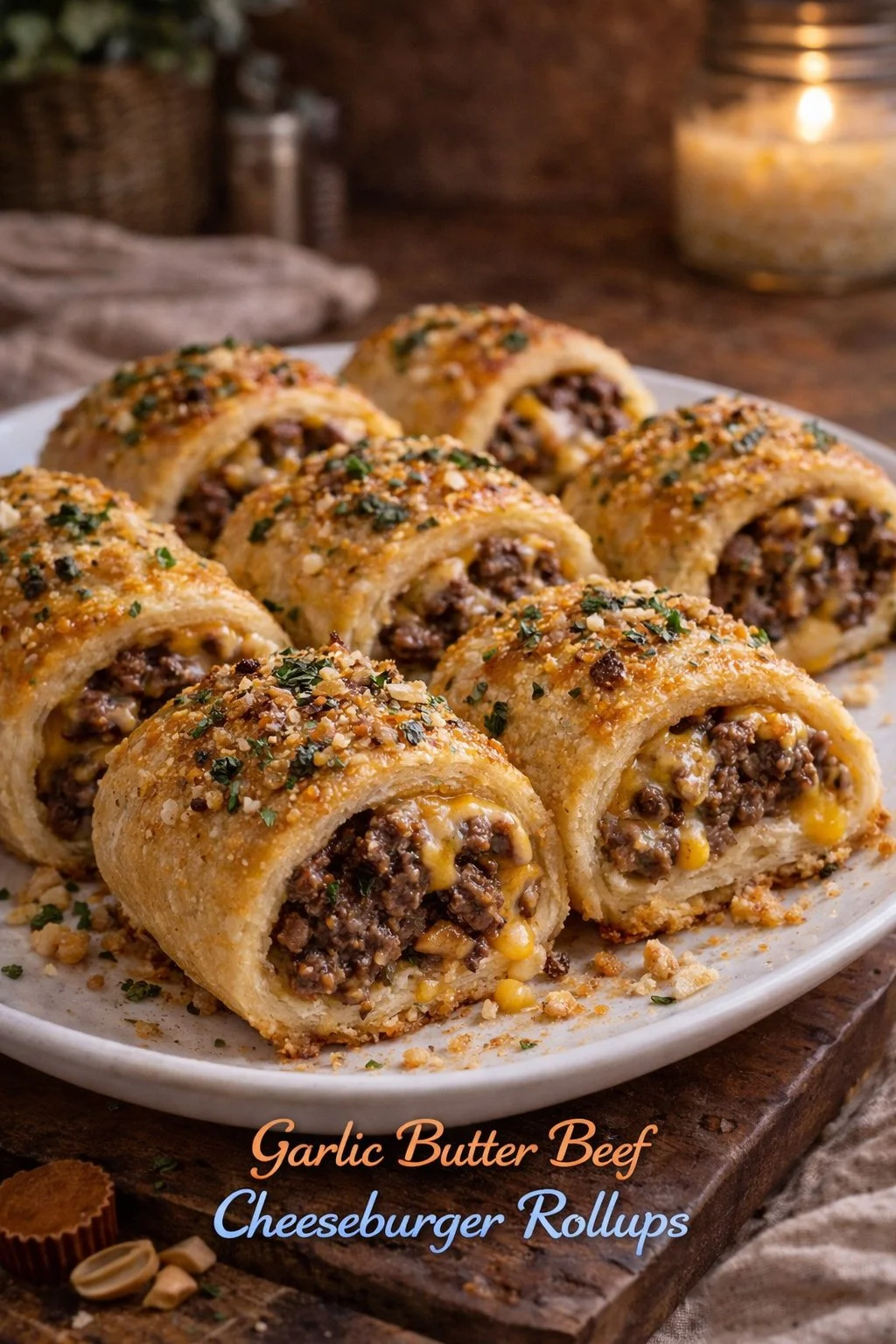 Garlic Butter Beef Cheeseburger Rollups