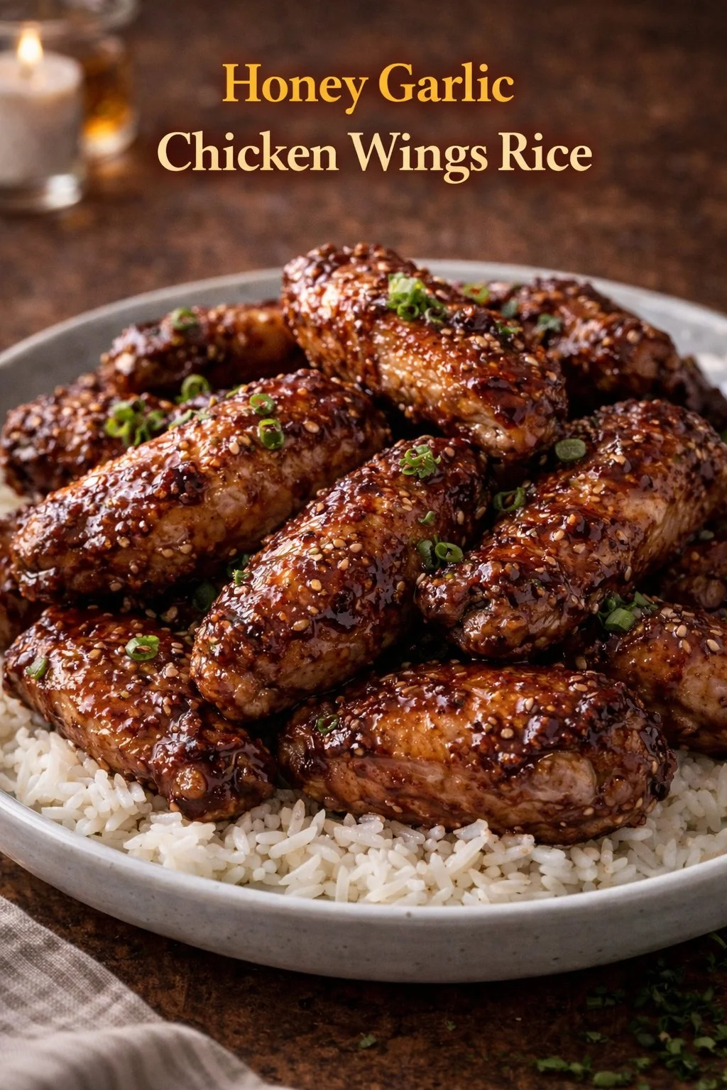 Honey Garlic Chicken Wings Rice