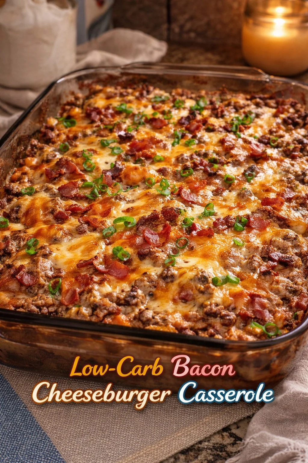 Low-Carb Bacon Cheeseburger Casserole