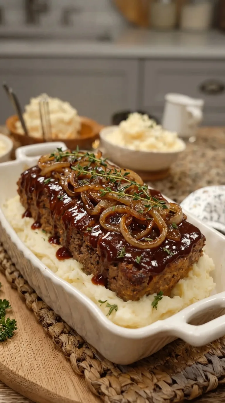 Crockpot meatloaf recipe prepared with vegetables and spices in a slow cooker.