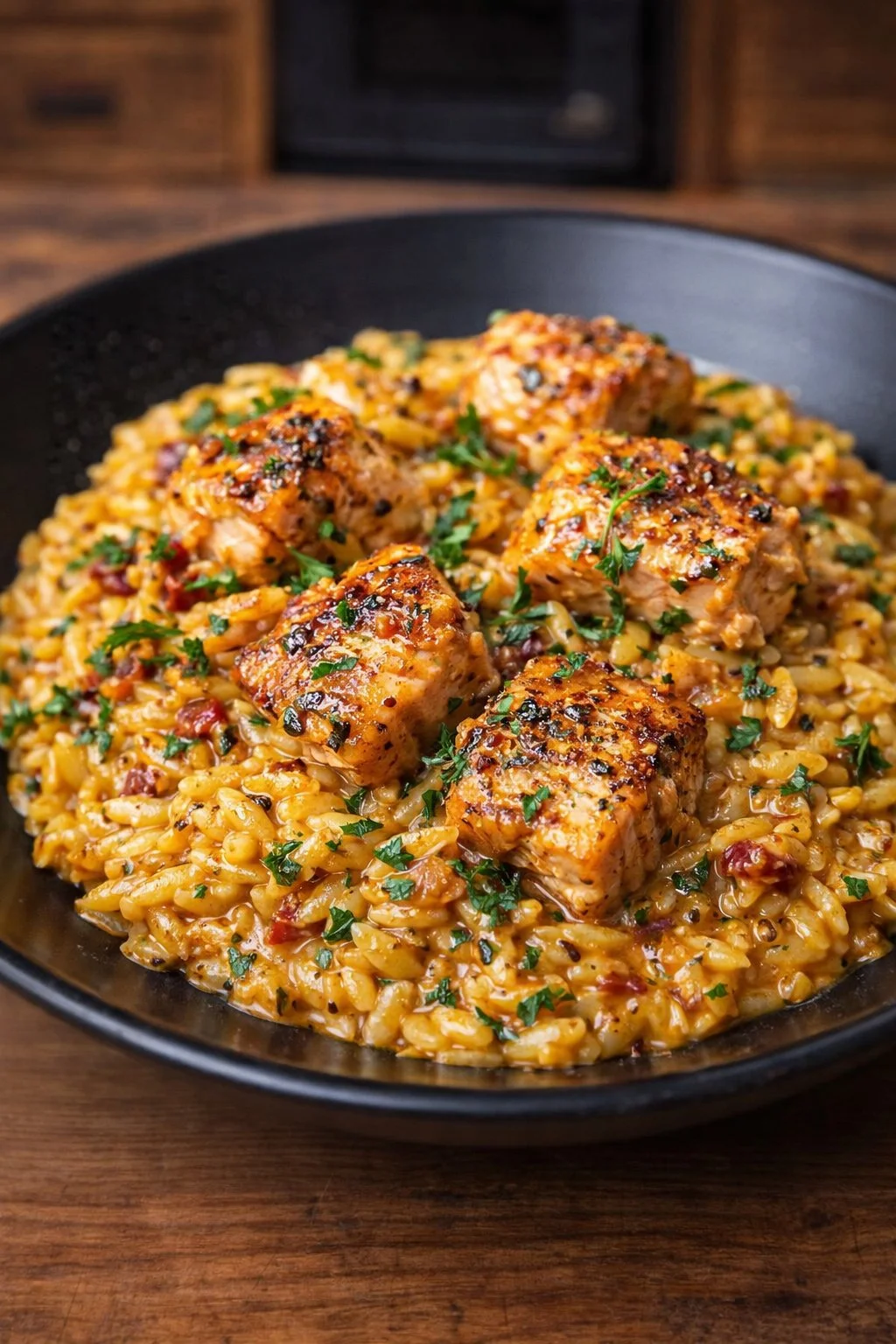One-Pot Cajun Chicken Alfredo Orzo