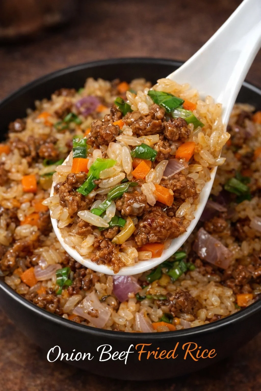 Onion Beef Fried Rice