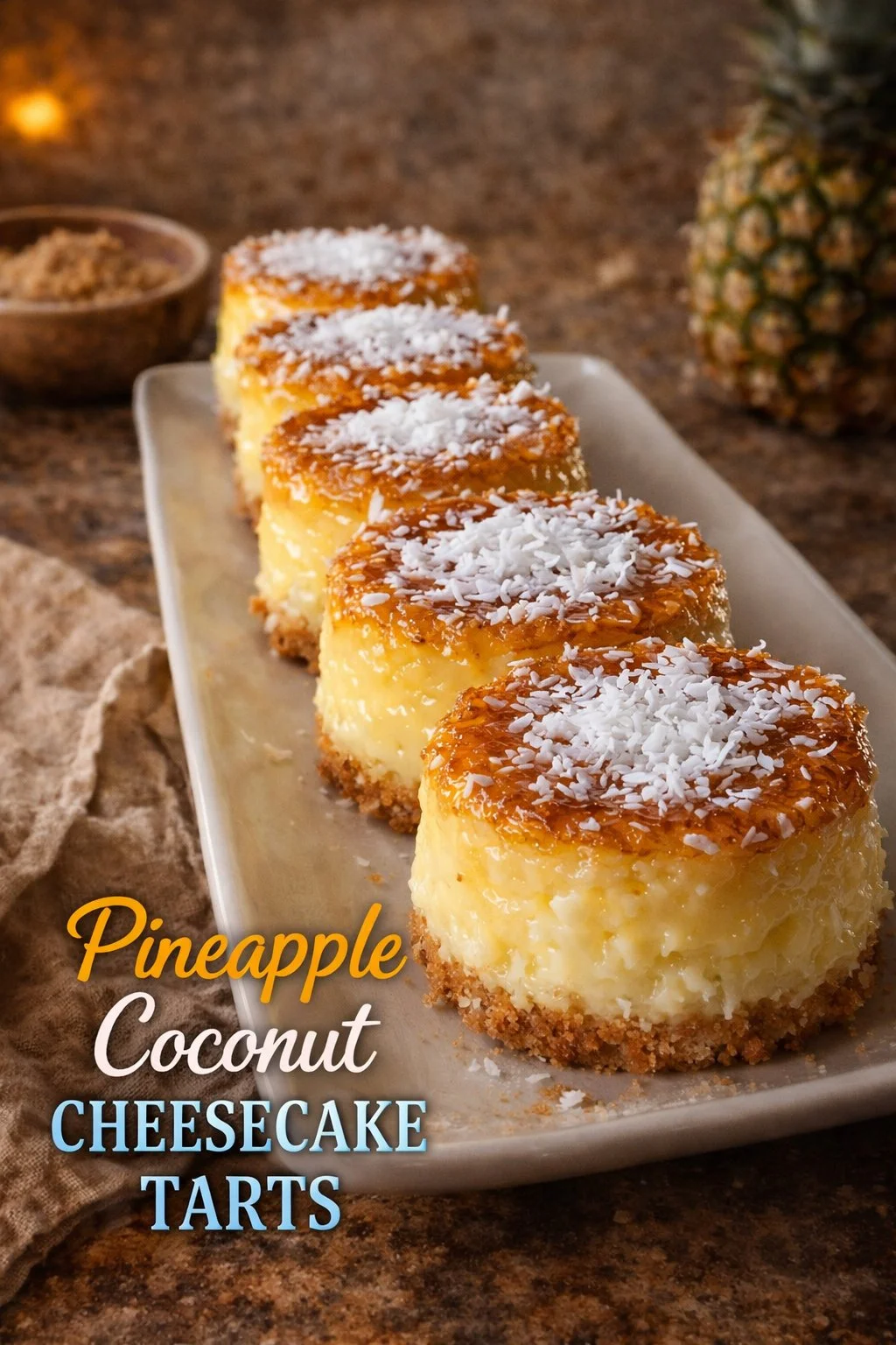 Pineapple Coconut Cheesecake Tarts 8 Pineapple Coconut Cheesecake Tarts