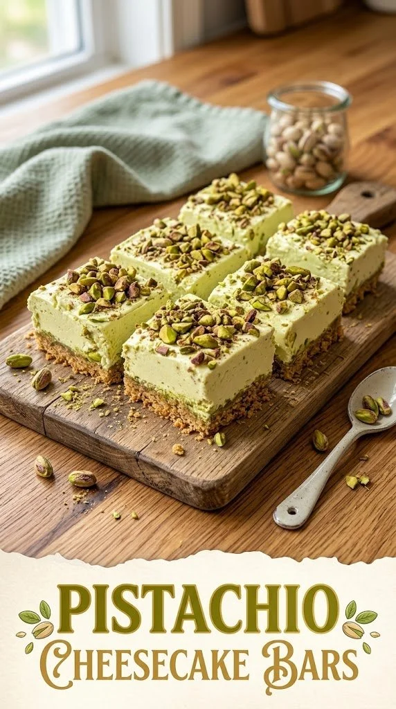 Creamy Pistachio Cheesecake Bars 8 Creamy Pistachio Cheesecake Bars